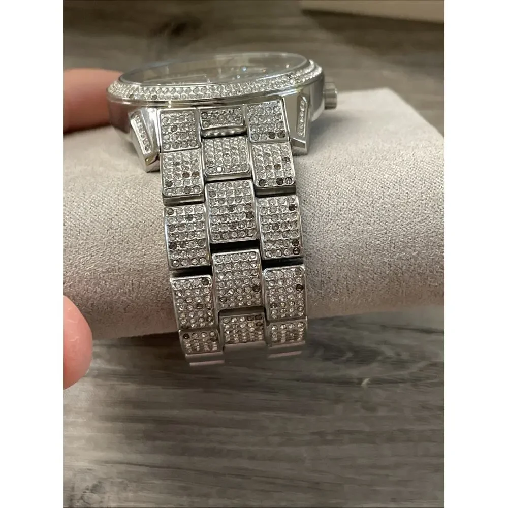 Michael Kors MK6788 Brynn Pavé Silver Chronograph Women's Watch - MSRP $495